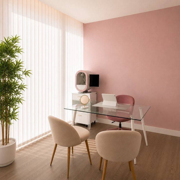 Sala de diagnóstico facial de María Rodríguez Estética Barcelona